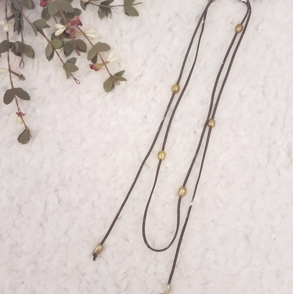 Elly Preston Multi Use Suede and Pearl Rope